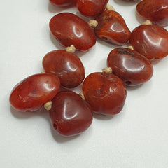 Old Antique Indo Tibetan Carnelian Agate Beads Raw Shape Necklace