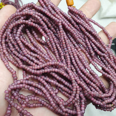 Antique Vintage Venetian Pinkish White Heart Beads Necklace