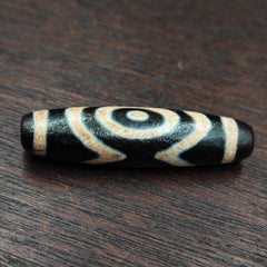 Vintage Unique Pattern 2 eyes in Eyes Tibetan Agate Dzi Bead Amulet OTB-8