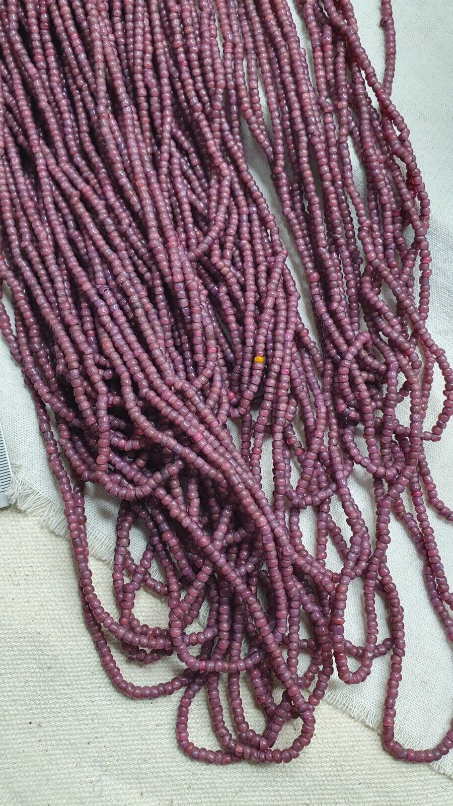 Antique Vintage Venetian Pinkish White Heart Beads Necklace