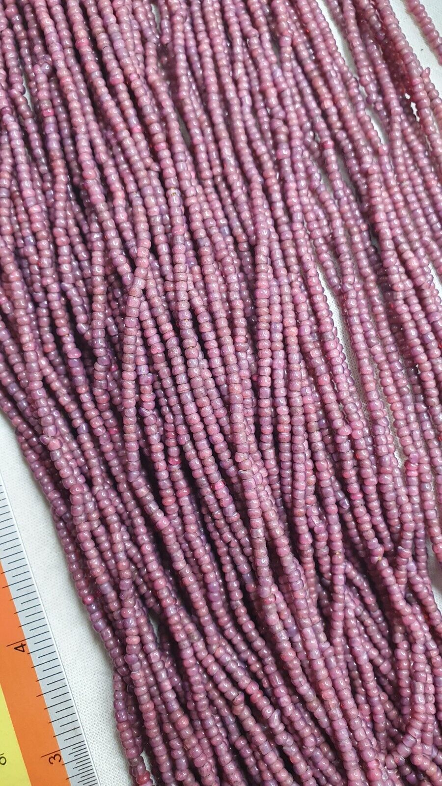 Antique Vintage Venetian Pinkish White Heart Beads Necklace