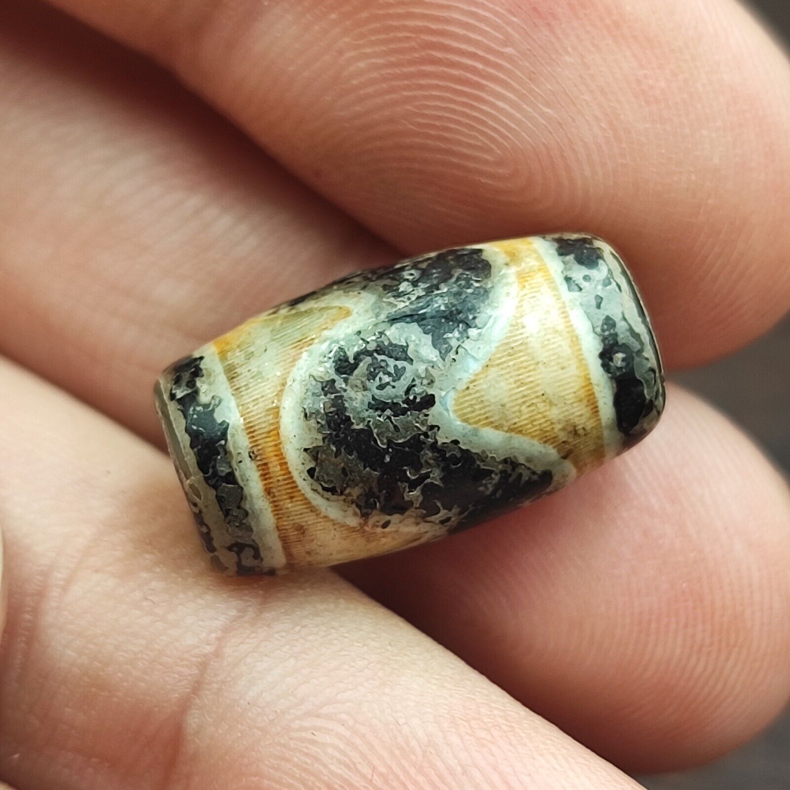 Vintage Himalayan Tibetan Agate Dzi Bead Amulet  #3-1