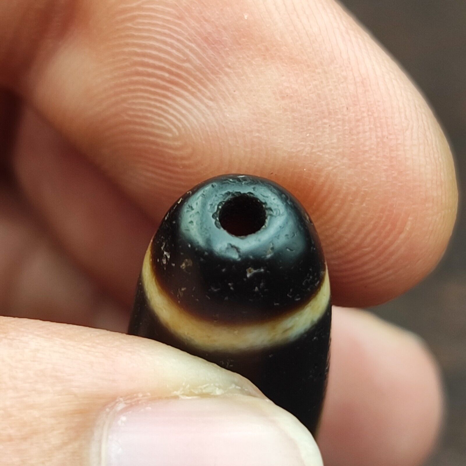 Nepalese Himalayan Indo Tibetan Agate Dzi Bead Amulet  #3-4