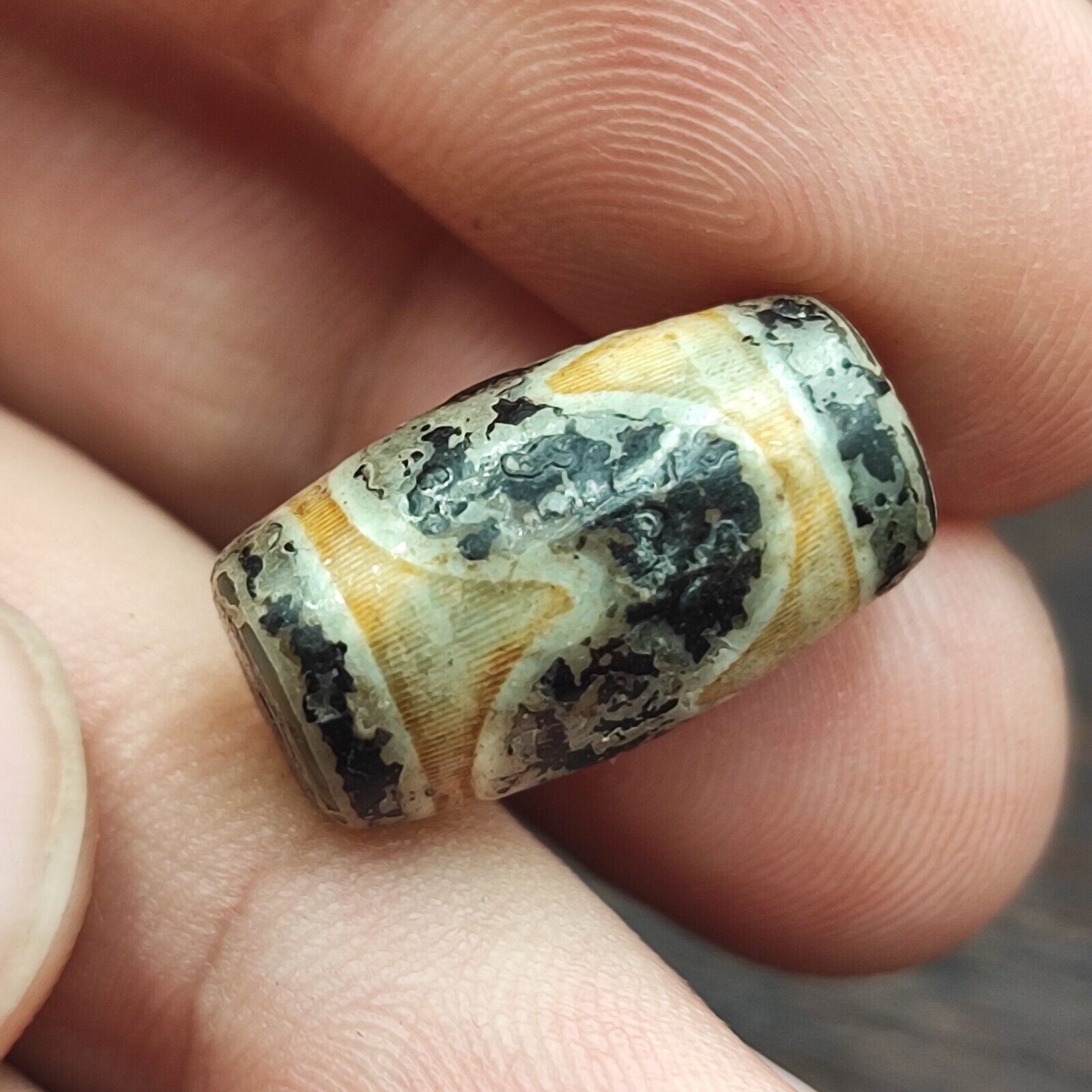 Vintage Himalayan Tibetan Agate Dzi Bead Amulet  #3-1