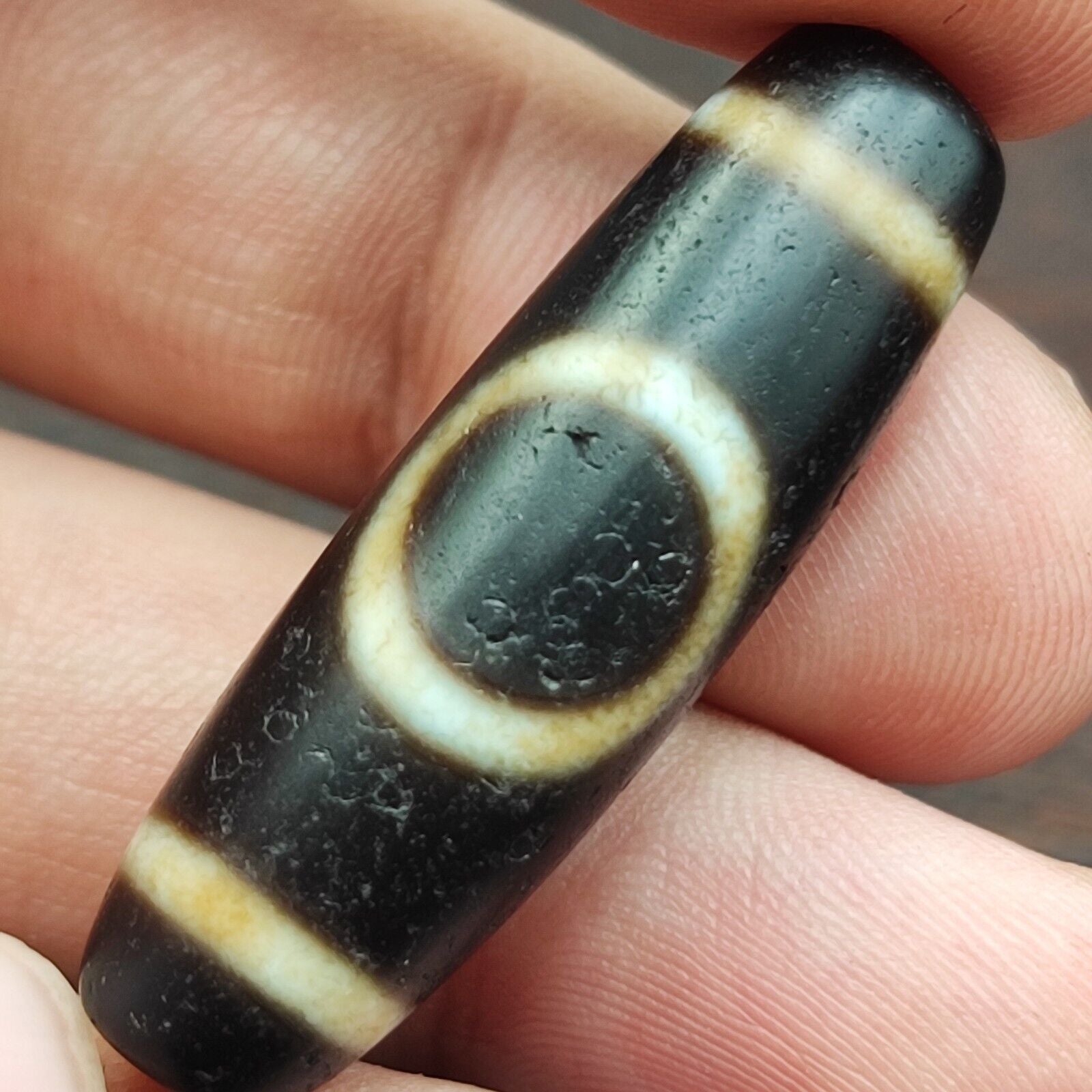 Nepalese Himalayan Indo Tibetan Agate Dzi Bead Amulet  #3-4