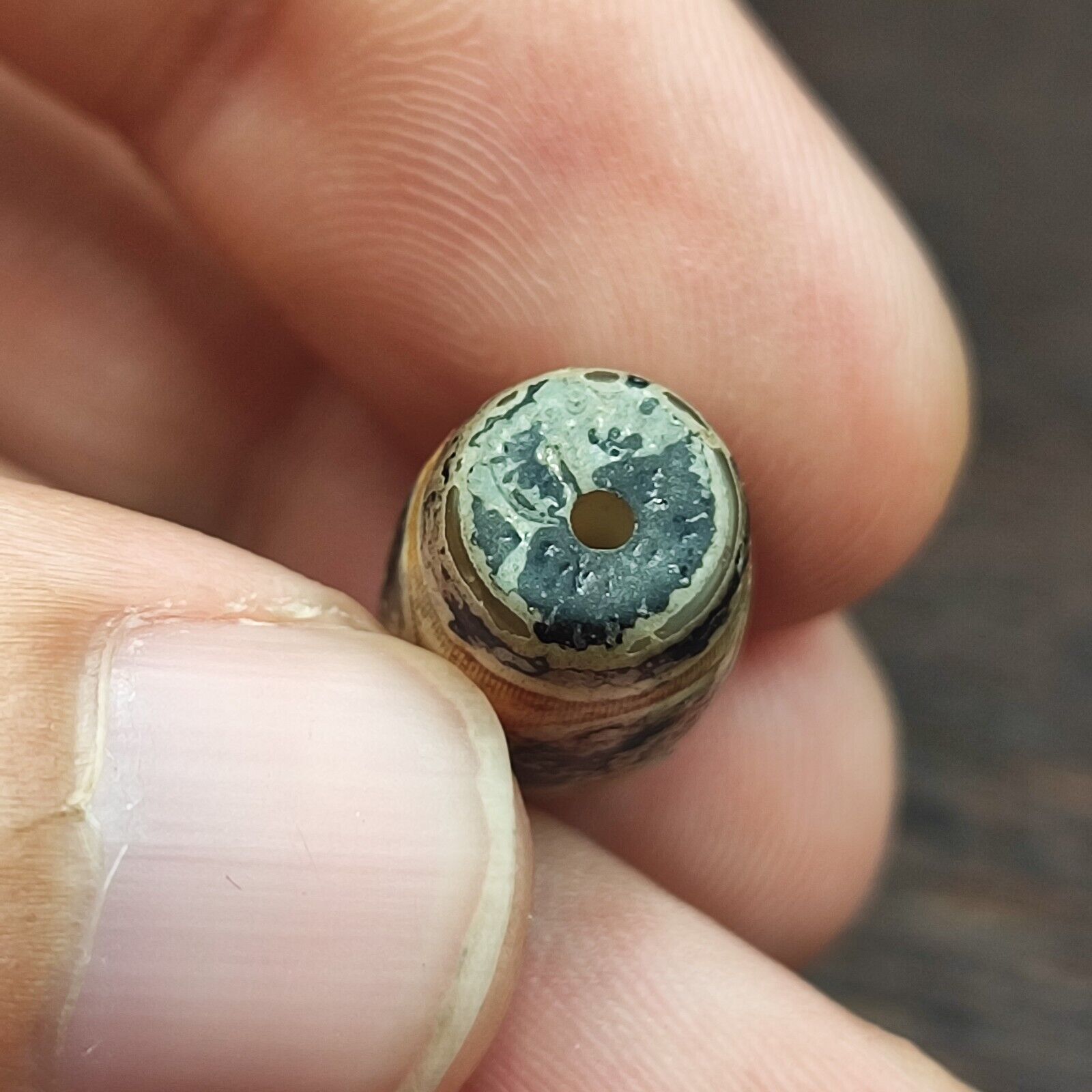 Vintage Himalayan Tibetan Agate Dzi Bead Amulet  #3-1