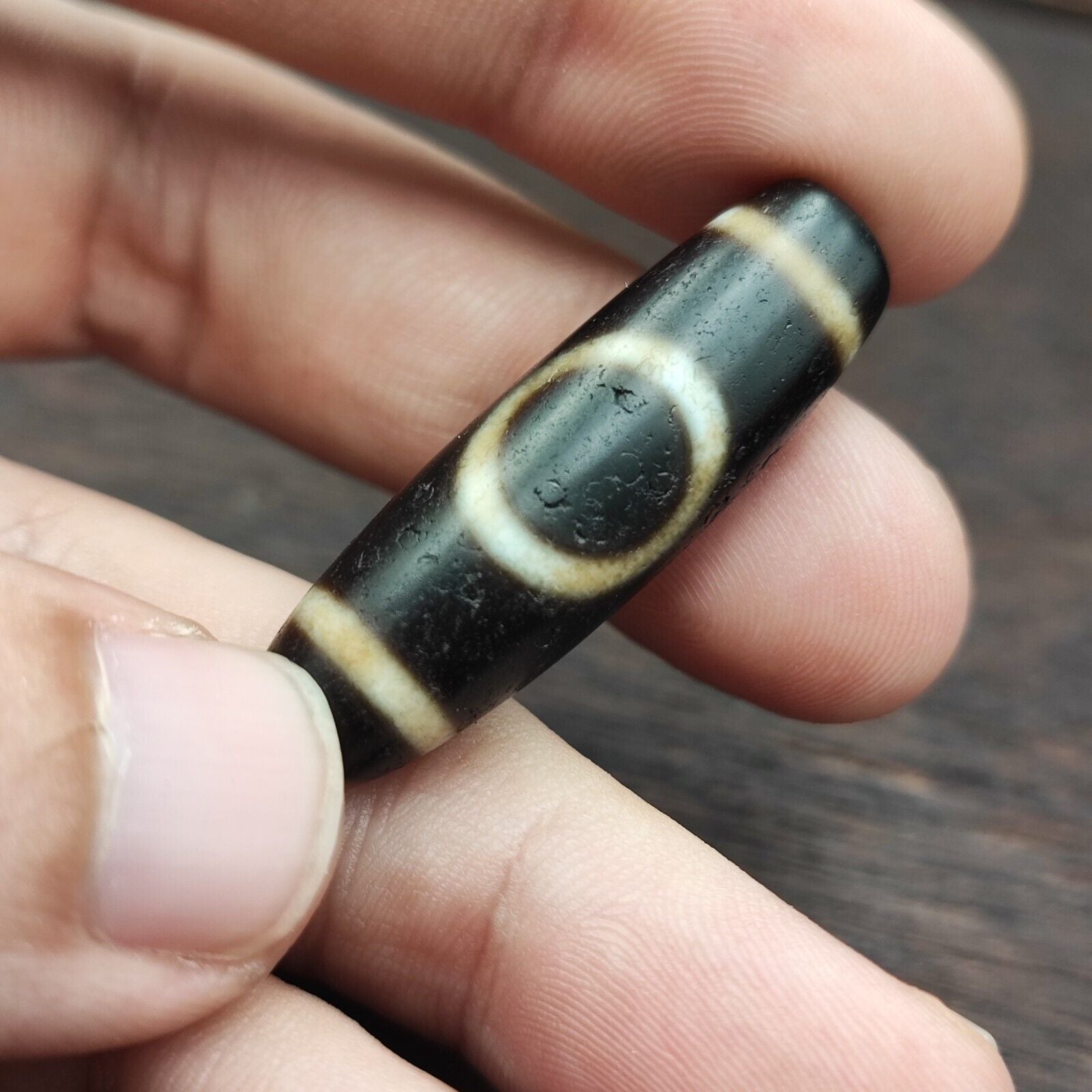 Nepalese Himalayan Indo Tibetan Agate Dzi Bead Amulet  #3-4