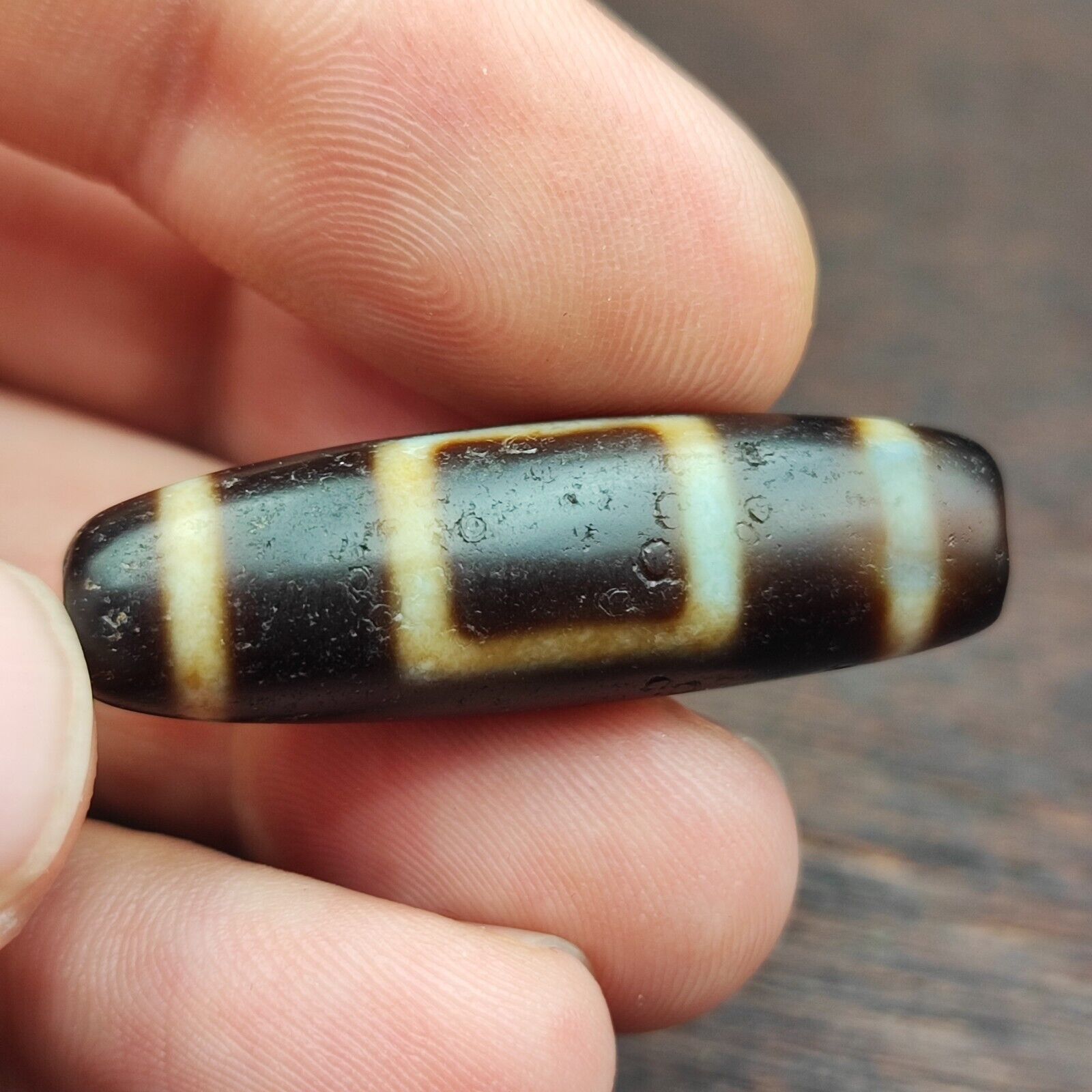 Nepalese Himalayan Indo Tibetan Agate Dzi Bead Amulet  #3-4
