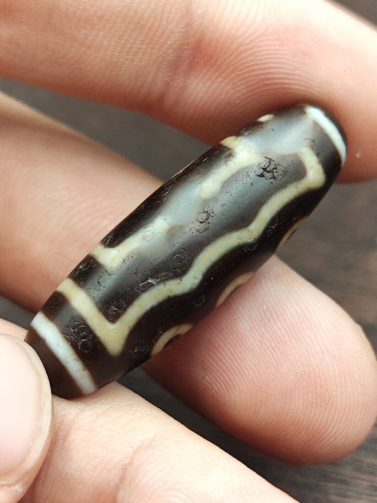 Nepalese Himalayan Indo Tibetan Agate Dzi Bead Amulet  #3-3
