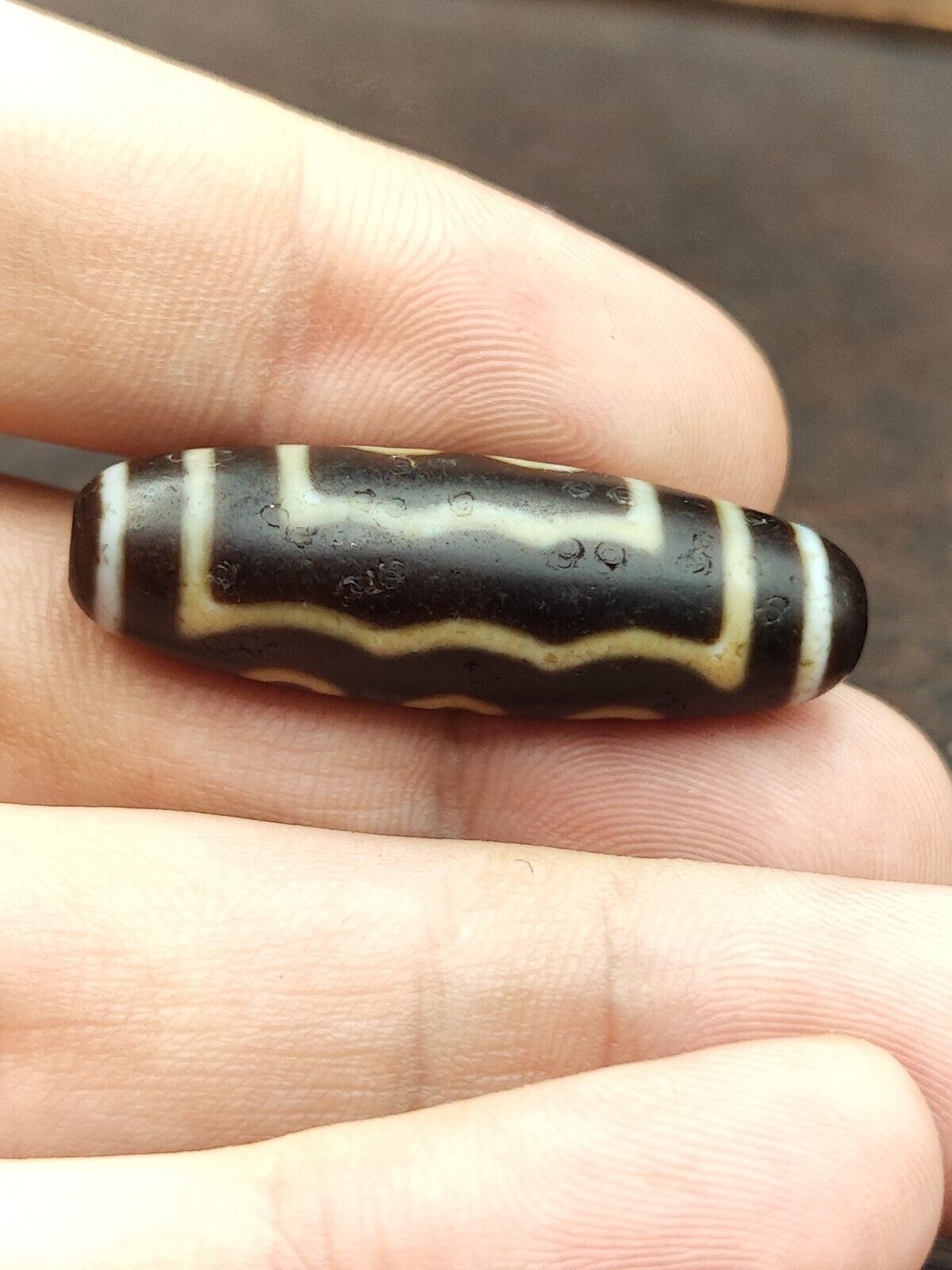 Nepalese Himalayan Indo Tibetan Agate Dzi Bead Amulet  #3-3