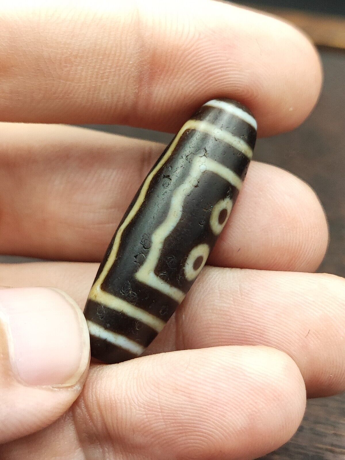 Nepalese Himalayan Indo Tibetan Agate Dzi Bead Amulet  #3-3
