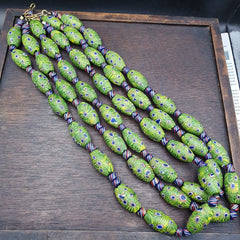 Amazing Vintage Gabri African Style Eyes Glass beads necklace