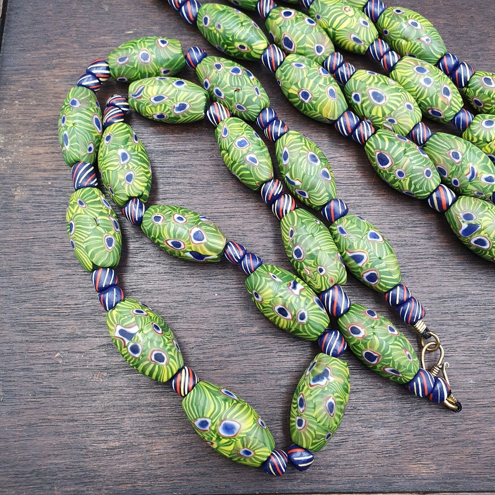 Amazing Vintage Gabri African Style Eyes Glass beads necklace
