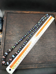 Amazing Vintage Evil-Eye venetian-African Style Chevron Glass beads necklace