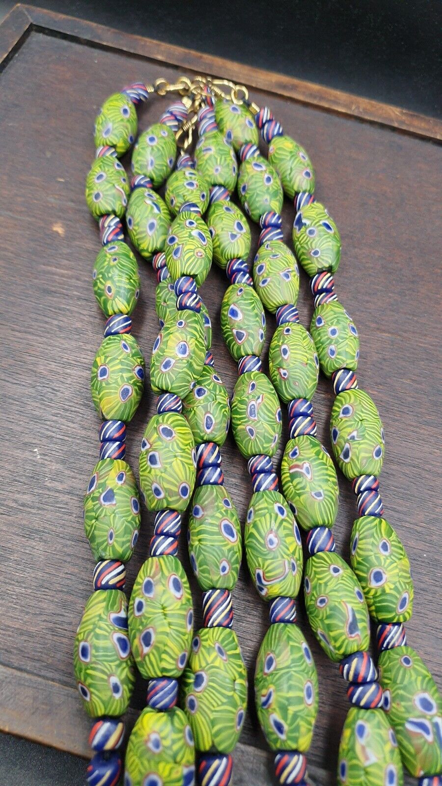 Amazing Vintage Gabri African Style Eyes Glass beads necklace