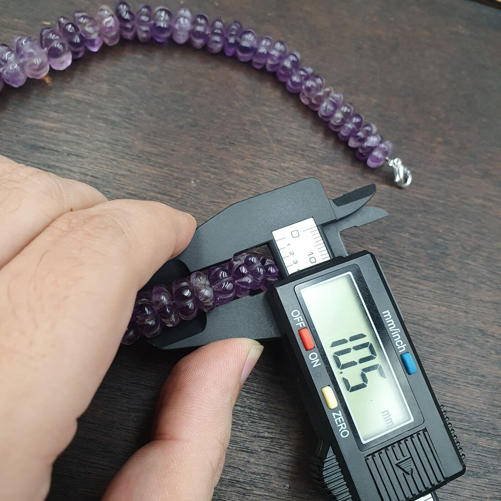 Vintage Amethyst Carving Gemstone Melon Shape Beads Necklaces