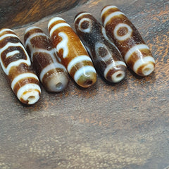 Lot 5 Tibetan Unique patterns Eyes Agate stone Dzi Bead Amulet L5P
