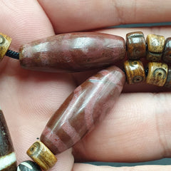 Power Beads Lot INDO TIBETAN Himalayan Flower 5 Eyes Agate bead Amulet Dzi