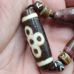 Power Beads Lot INDO TIBETAN Himalayan Flower 5 Eyes Agate bead Amulet Dzi