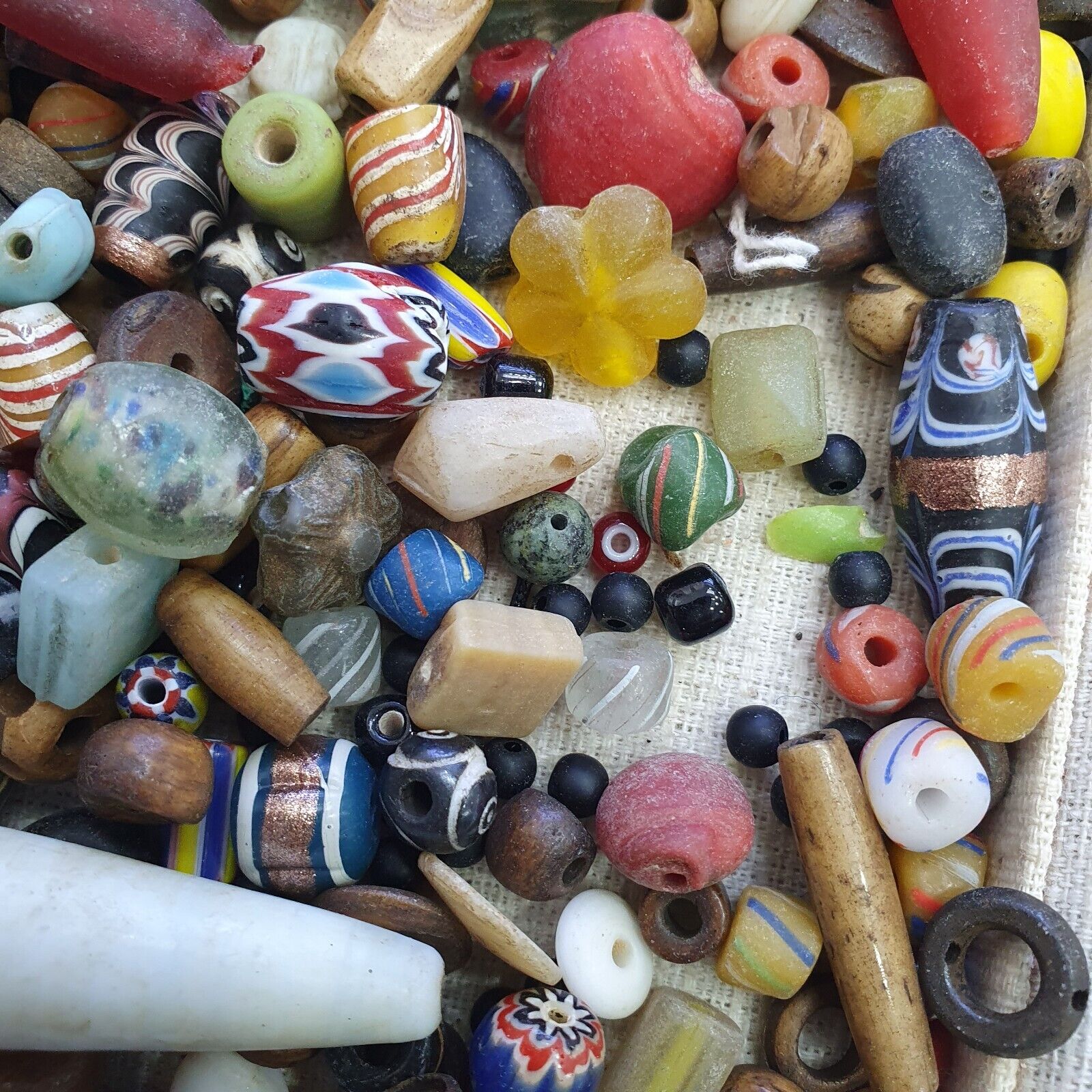 Antique Vintage Glass Beads lot For Collectors Jewelry Makers 260grams