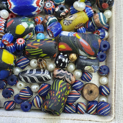 Vintage Glass Beads Mix lot For Collectors Jewelry Makers 308grams