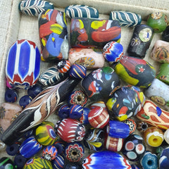 Vintage Glass Beads Mix lot For Collectors Jewelry Makers 308grams