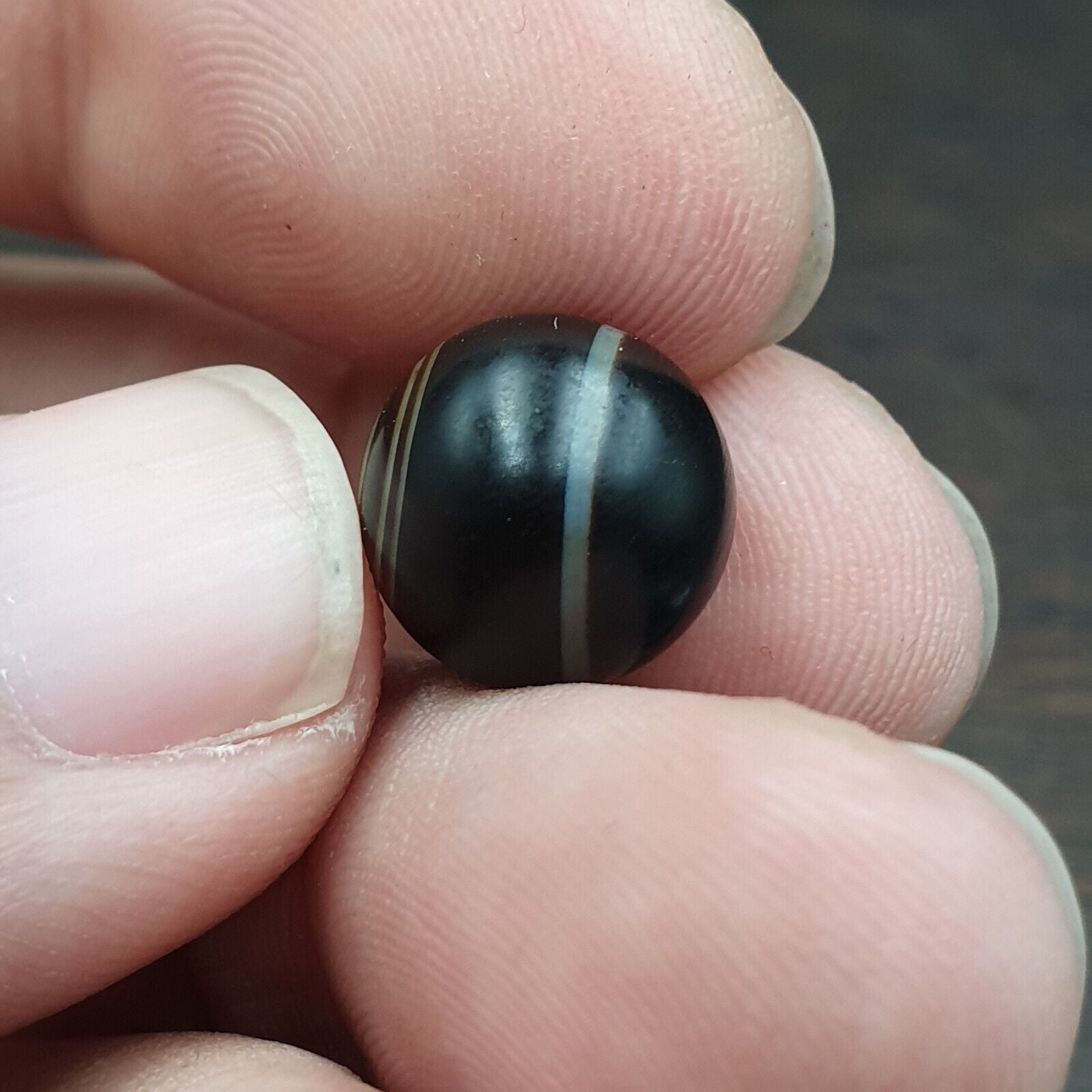 Antique Tibetan Agate Bead Natural Eyes Patterns Agate No Holes Lot 2 pcs