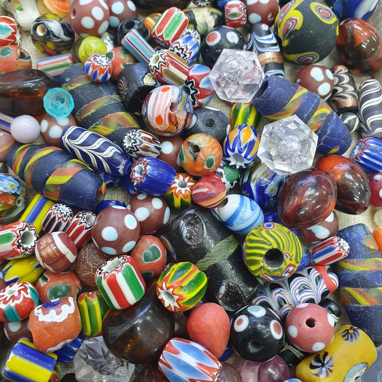 Vintage Glass Beads Mix lot For Collectors Jewelry Makers 363grams