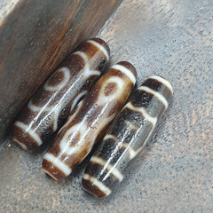 Lot 3 Vintage Tibetan Unique pattern Eyes Agate stone Dzi Bead Amulet