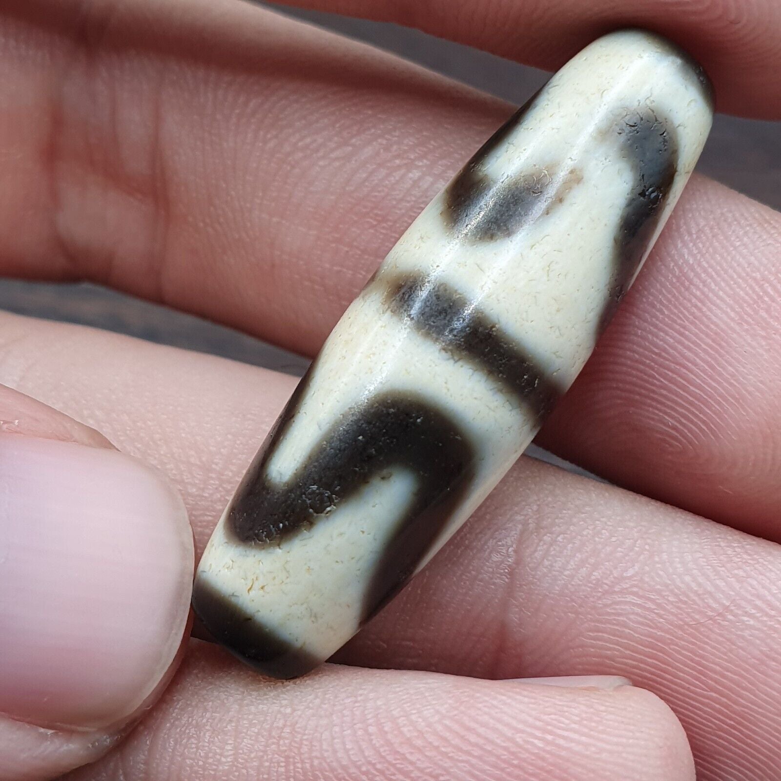 Himalayan Tibetan Agate Dzi Bead Amulet Smooth Skin Bead OTB-12F2