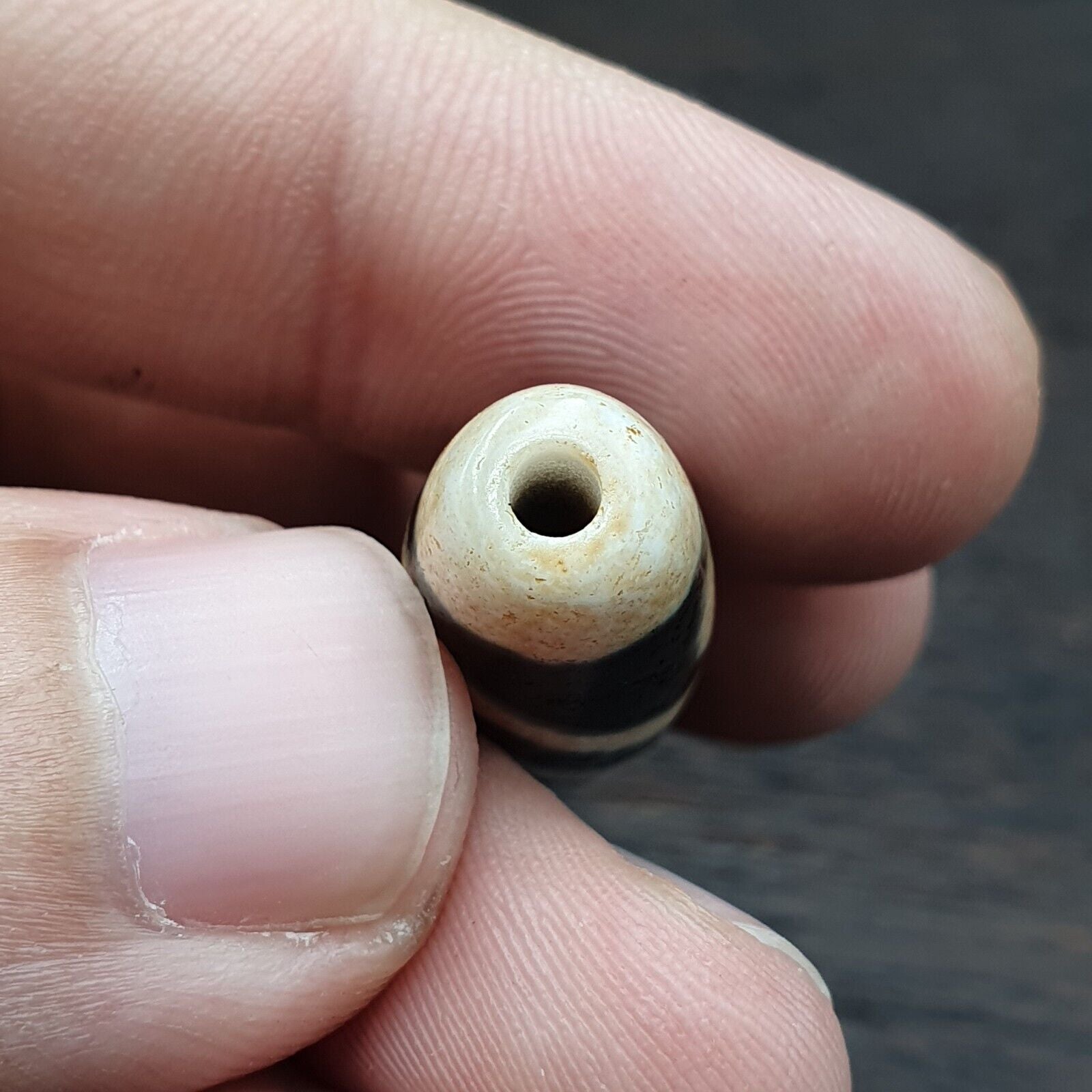 Vintage Himalayan Tibetan Agate Dzi Bead Amulet Smooth Skin Bead OTB-12F1