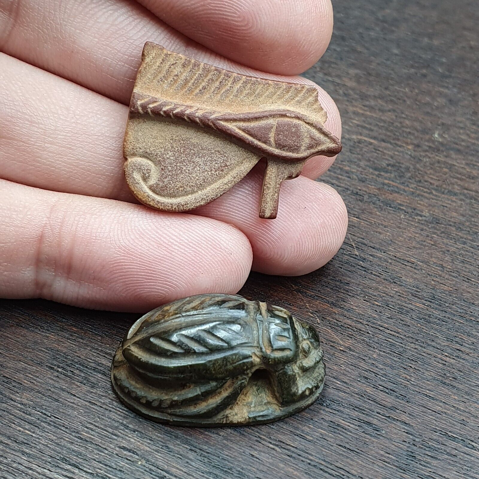 Scarab And Eye Ancient Egyptian amulets Scarabs are beetle-shaped amulets