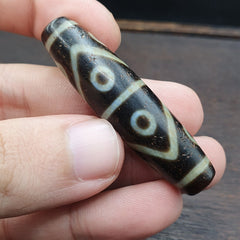 Himalayan Tibetan 8 eyes Agate Dzi Bead Amulet Smooth Skin Bead OTB-29F2