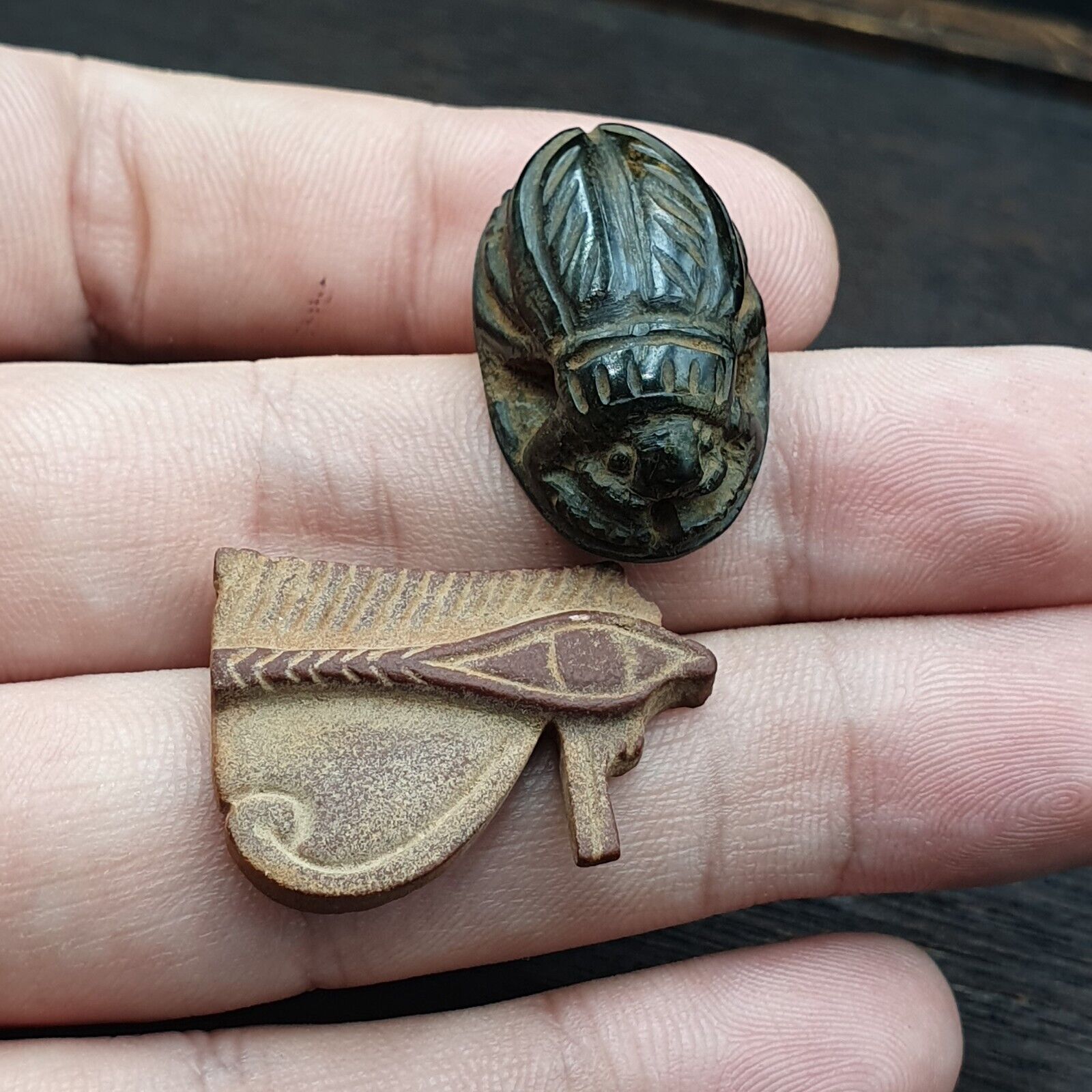 Scarab And Eye Ancient Egyptian amulets Scarabs are beetle-shaped amulets