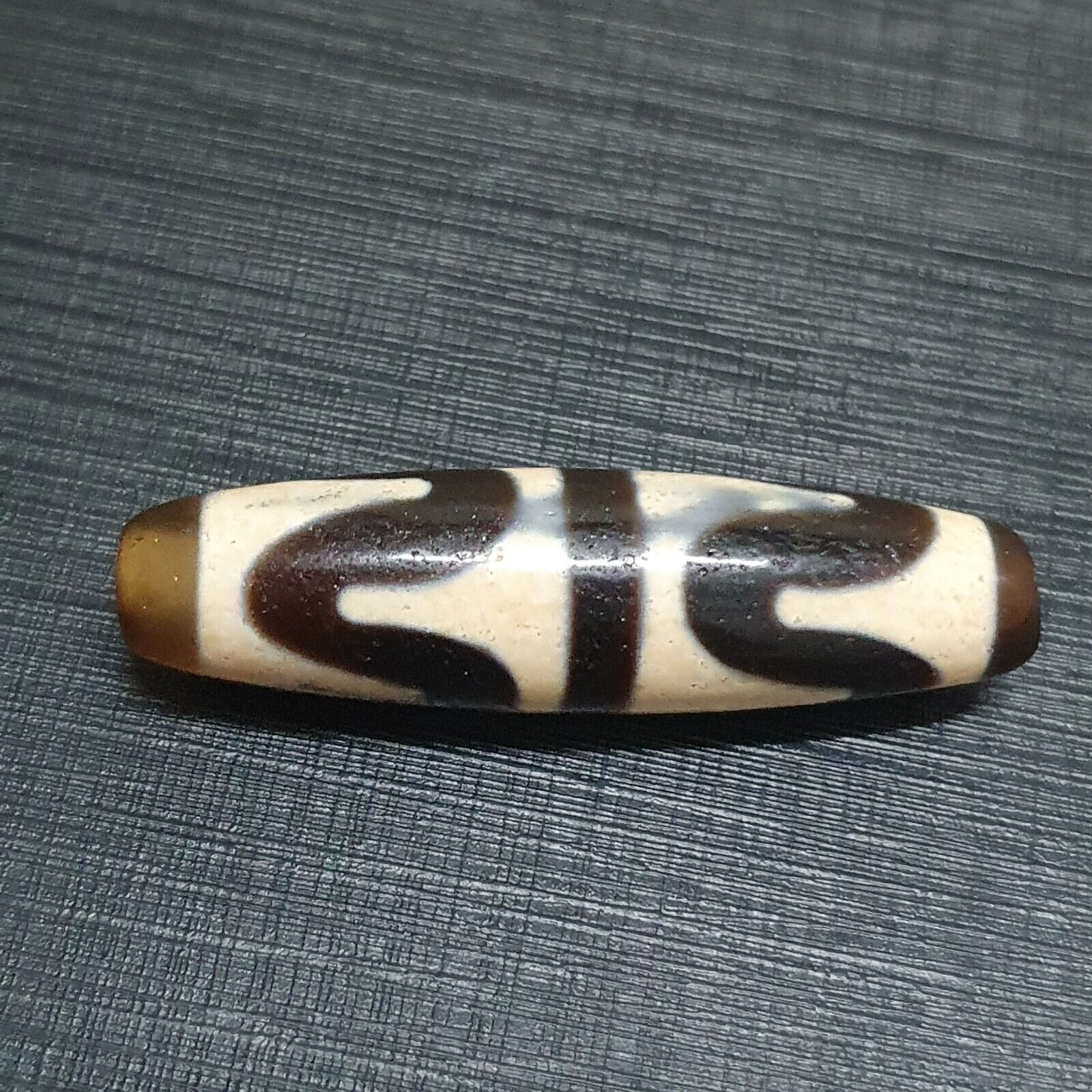Old Himalayan Indo Tibetan Agate DZI Bead Tigerteeth pattern