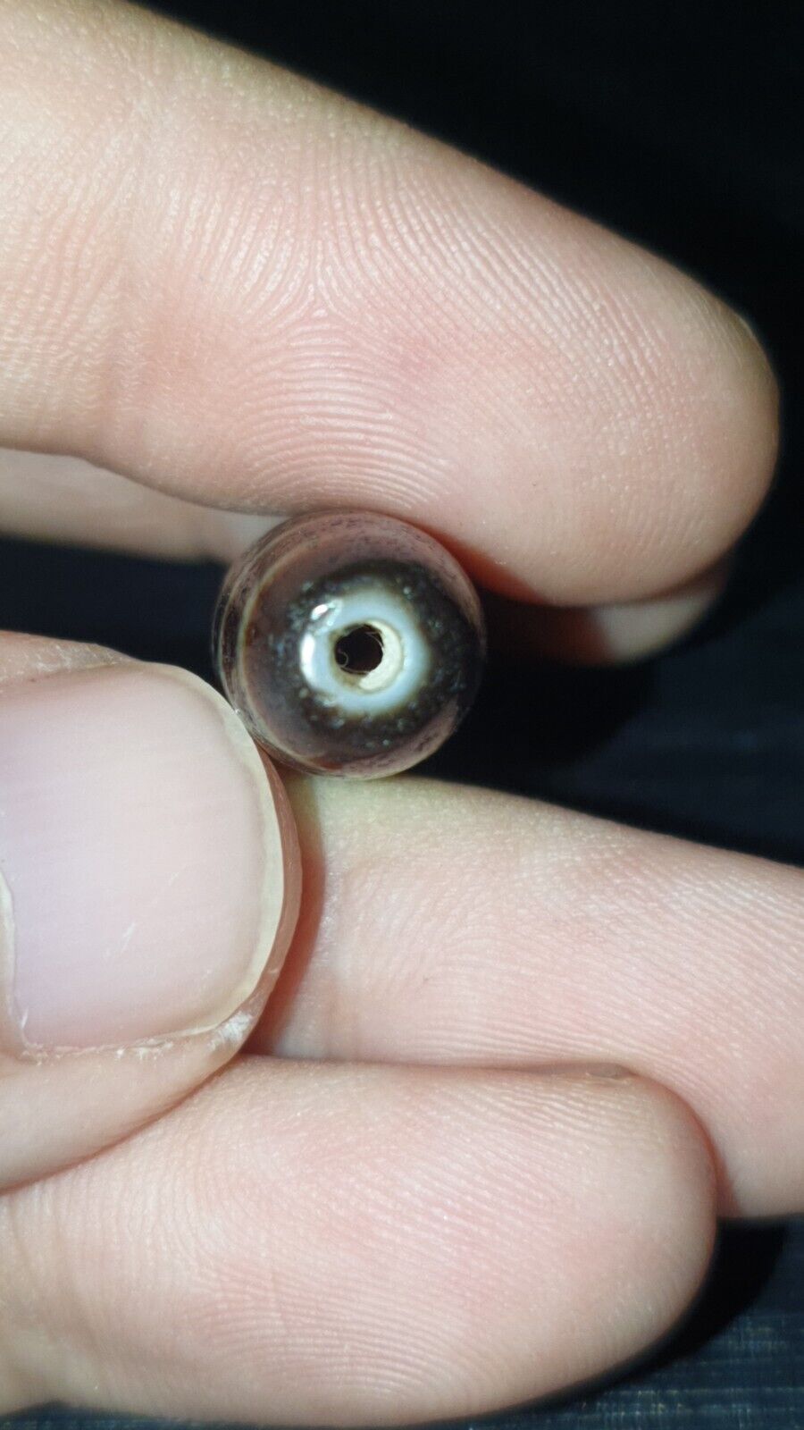 High Quality 2 Diamond Eyes Old Himalayan Indo Tibetan Agate DZI Bead