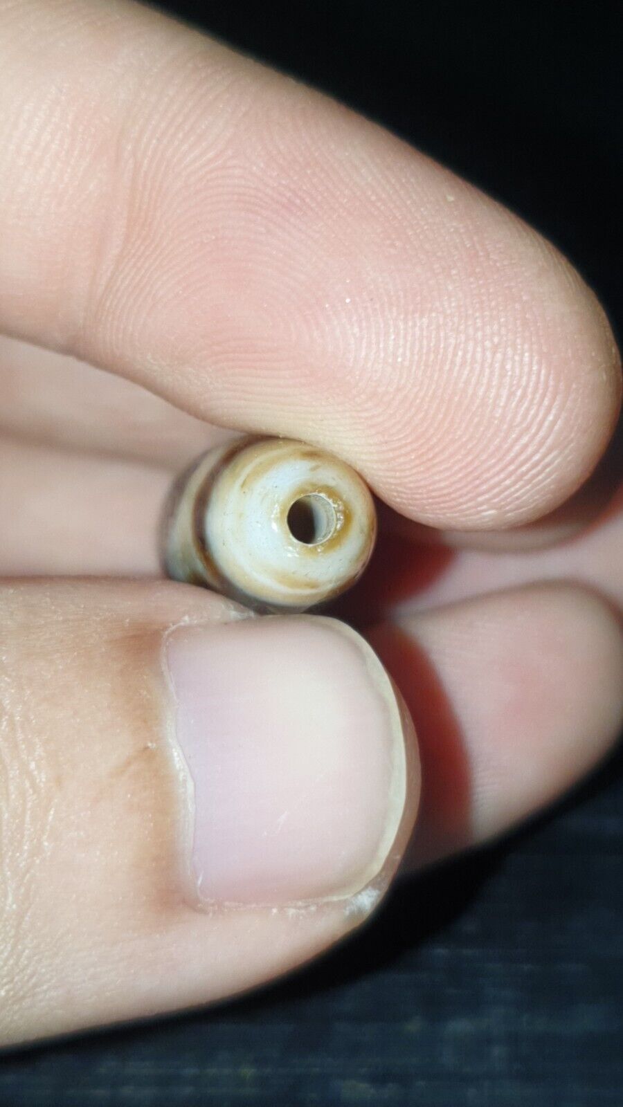2 Slide Eyes Old Himalayan Indo Tibetan Agate DZI Bead Unique pattern