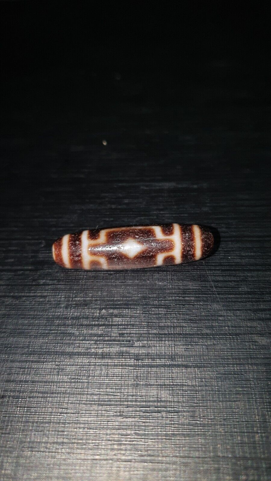 High Quality 2 Diamond Eyes Old Himalayan Indo Tibetan Agate DZI Bead