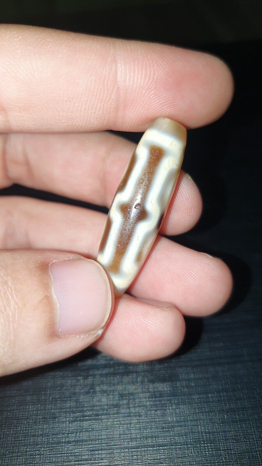 High Quality 4 Round Eyes Old Himalayan Indo Tibetan Agate DZI Bead