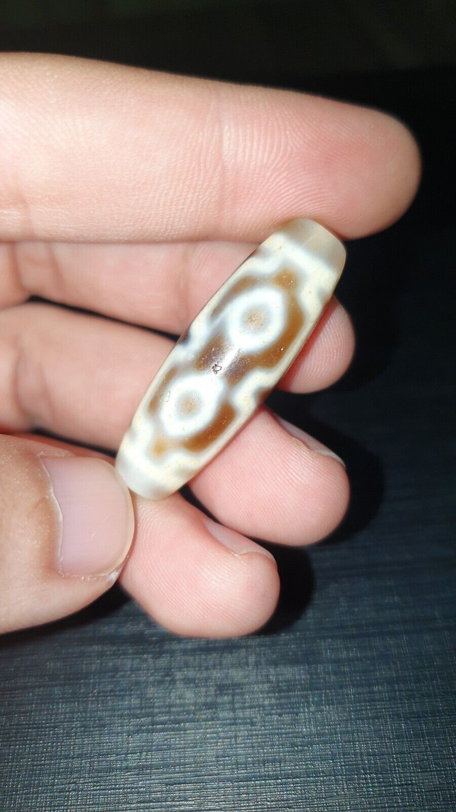 High Quality 4 Round Eyes Old Himalayan Indo Tibetan Agate DZI Bead