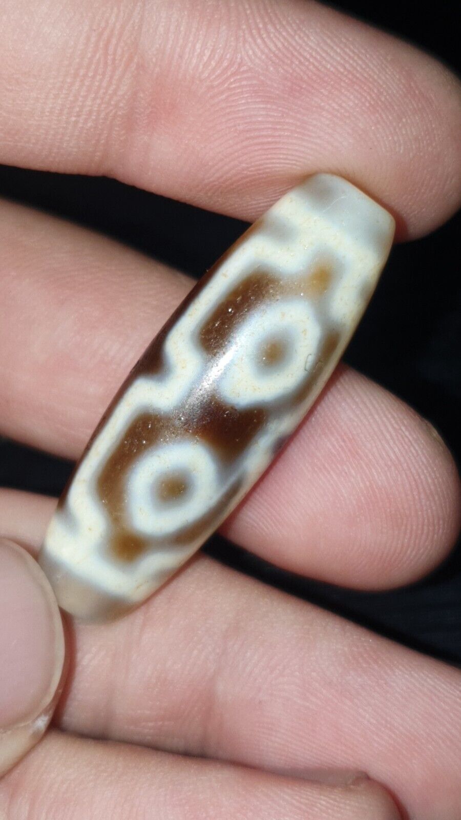 High Quality 4 Round Eyes Old Himalayan Indo Tibetan Agate DZI Bead