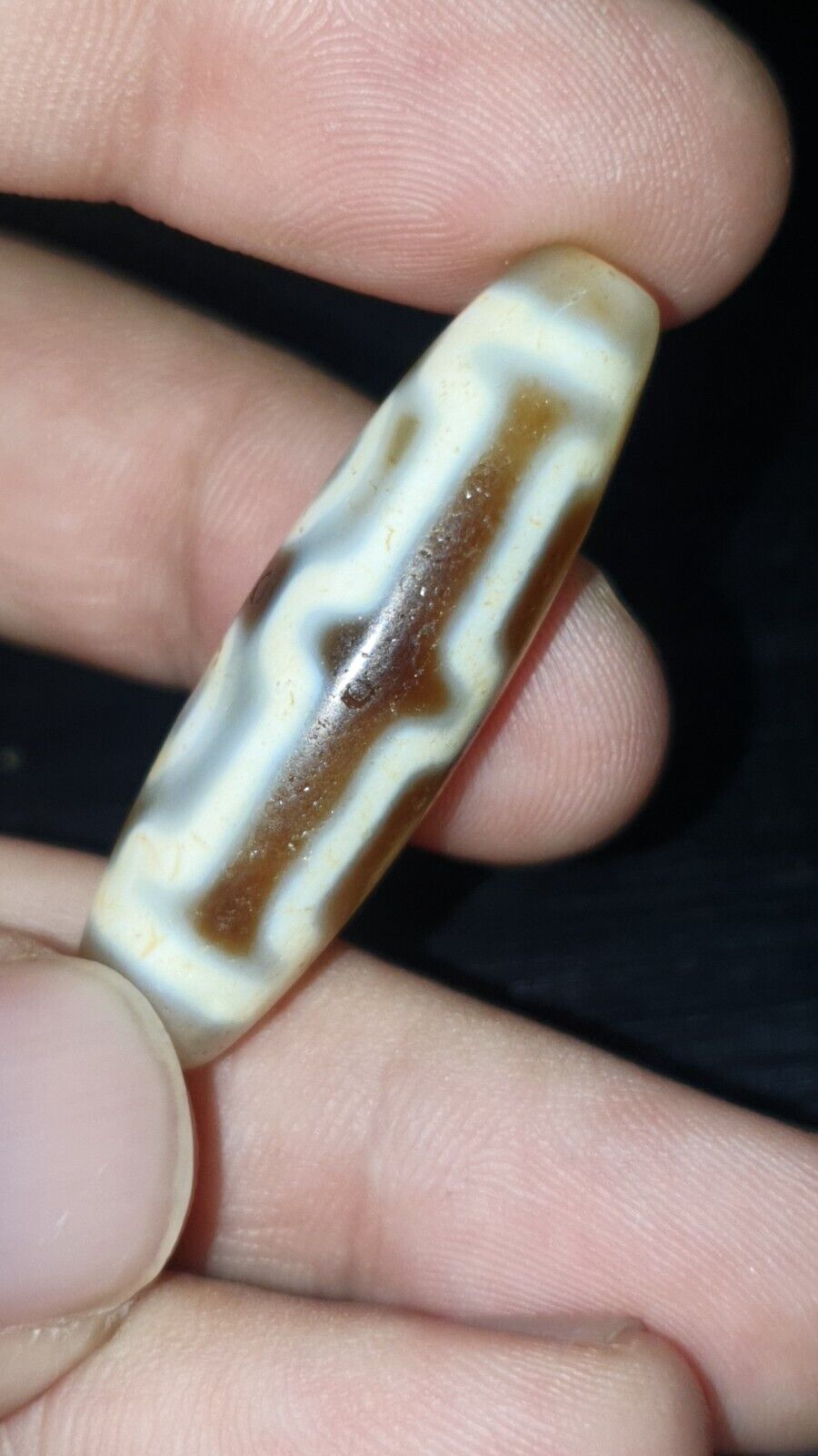 High Quality 4 Round Eyes Old Himalayan Indo Tibetan Agate DZI Bead