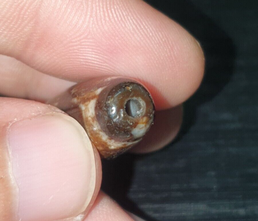 RUSTED Old Himalayan Indo Tibetan Agate DZI Bead Unique pattern