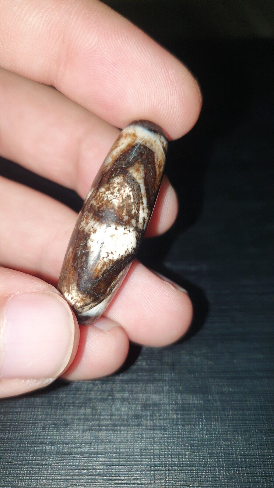RUSTED Old Himalayan Indo Tibetan Agate DZI Bead Unique pattern