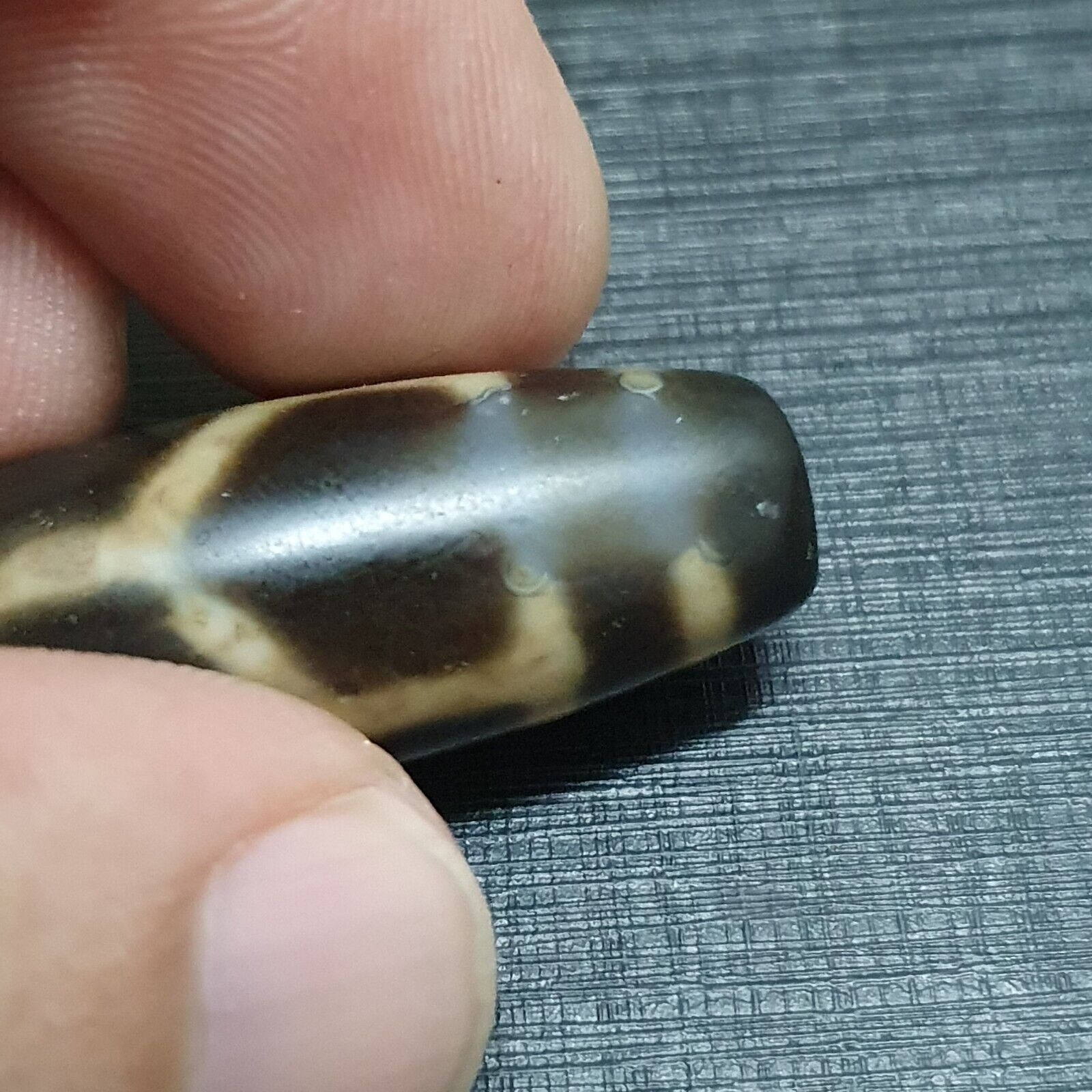Rare Collectible Tibetan Turtle Pattern Eyes Agate stone Dzi Bead Amulet