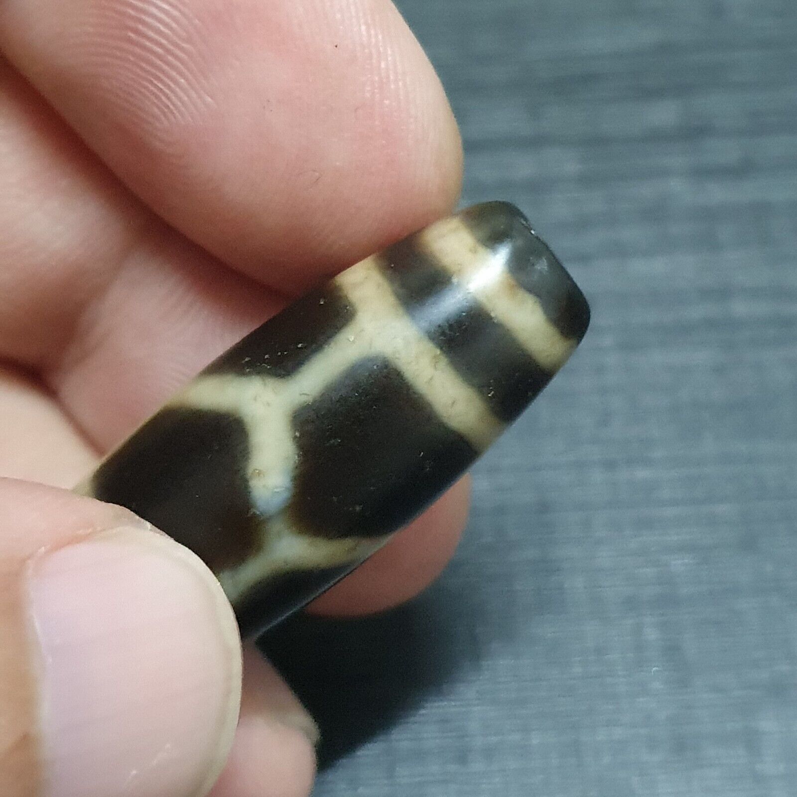 Rare Collectible Tibetan Turtle Pattern Eyes Agate stone Dzi Bead Amulet
