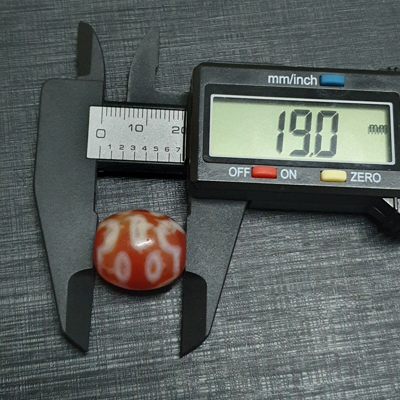 Himalayan Indo Tibetan Red Agate Dzi Amulet Bead OTB-2