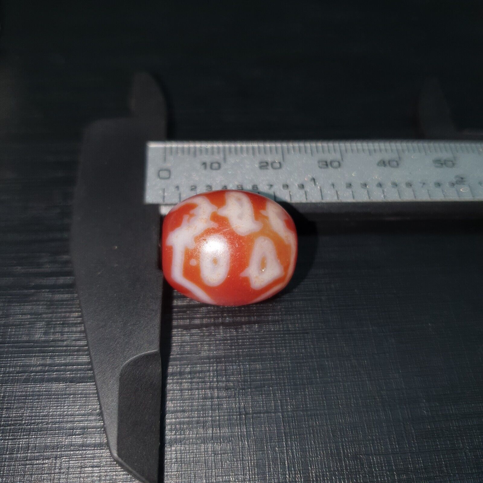 Himalayan Indo Tibetan Red Agate Dzi Amulet Bead OTB-2