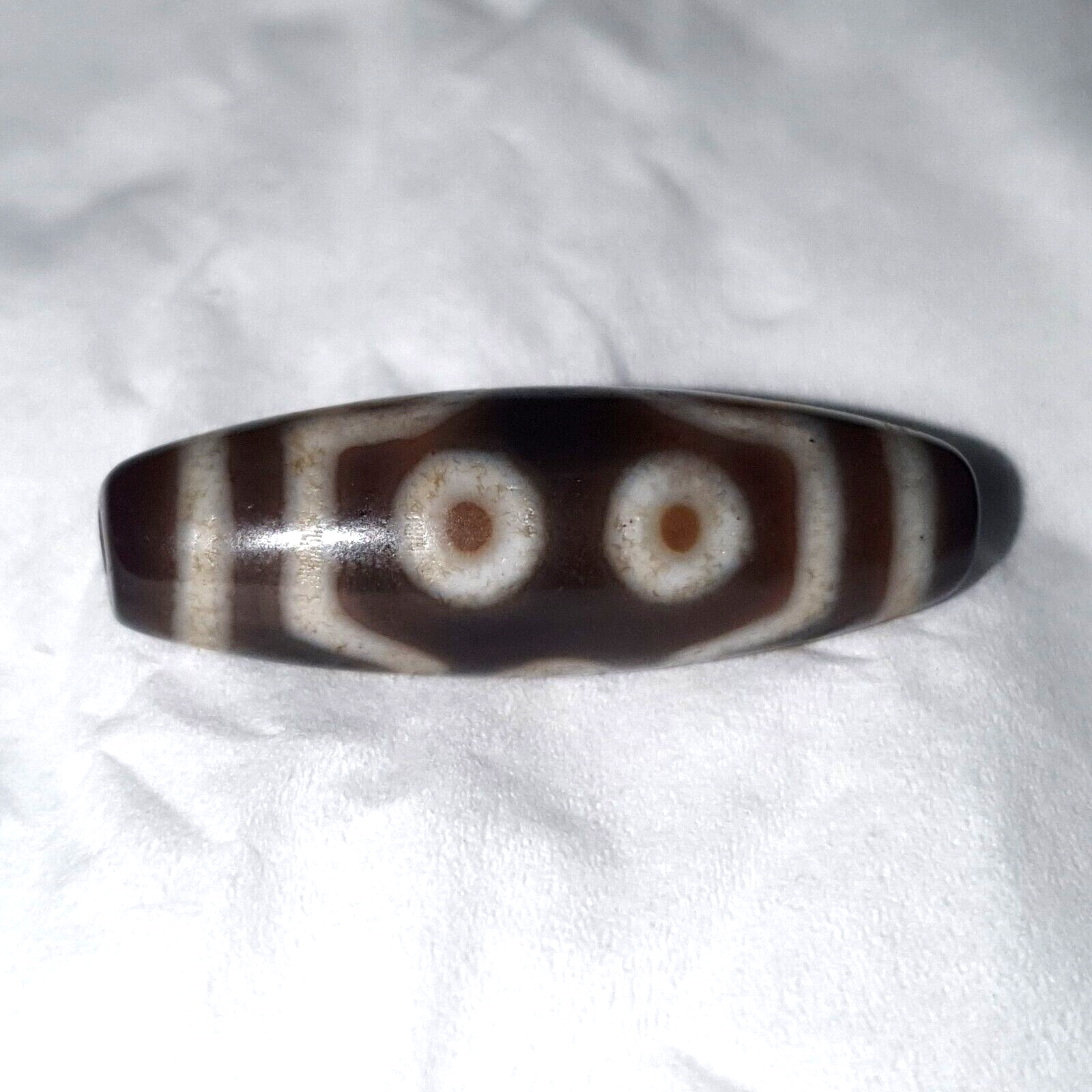Vintage Old Himalayan Indo Tibetan 7 Eyes Agate Beads Unique pattern