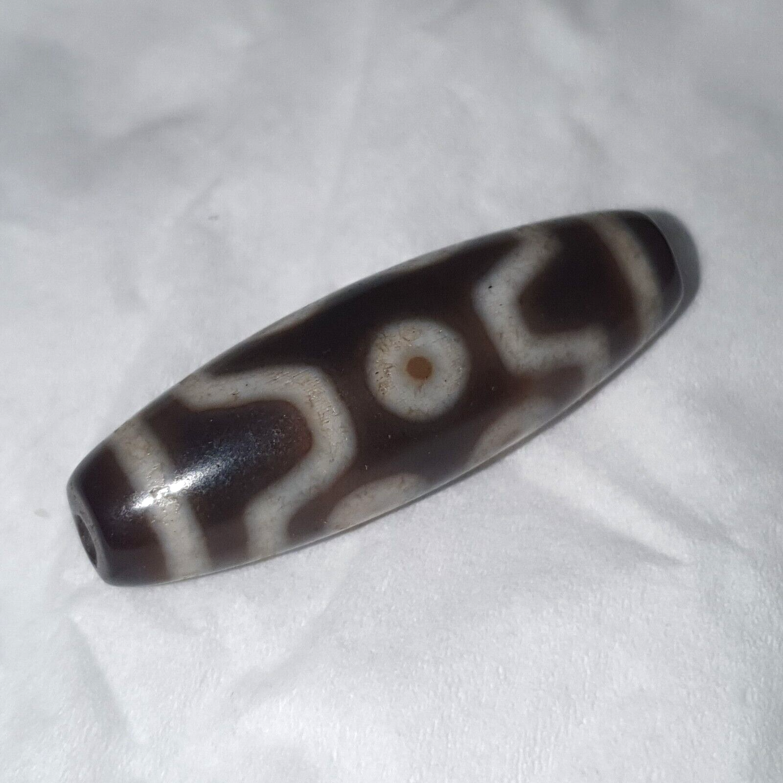 Vintage Old Himalayan Indo Tibetan 7 Eyes Agate Beads Unique pattern
